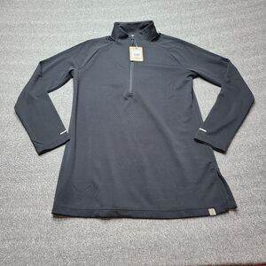 Trimark Pullover Womens Medium Black Half Zip Long Sleeve Eco Knit Performance